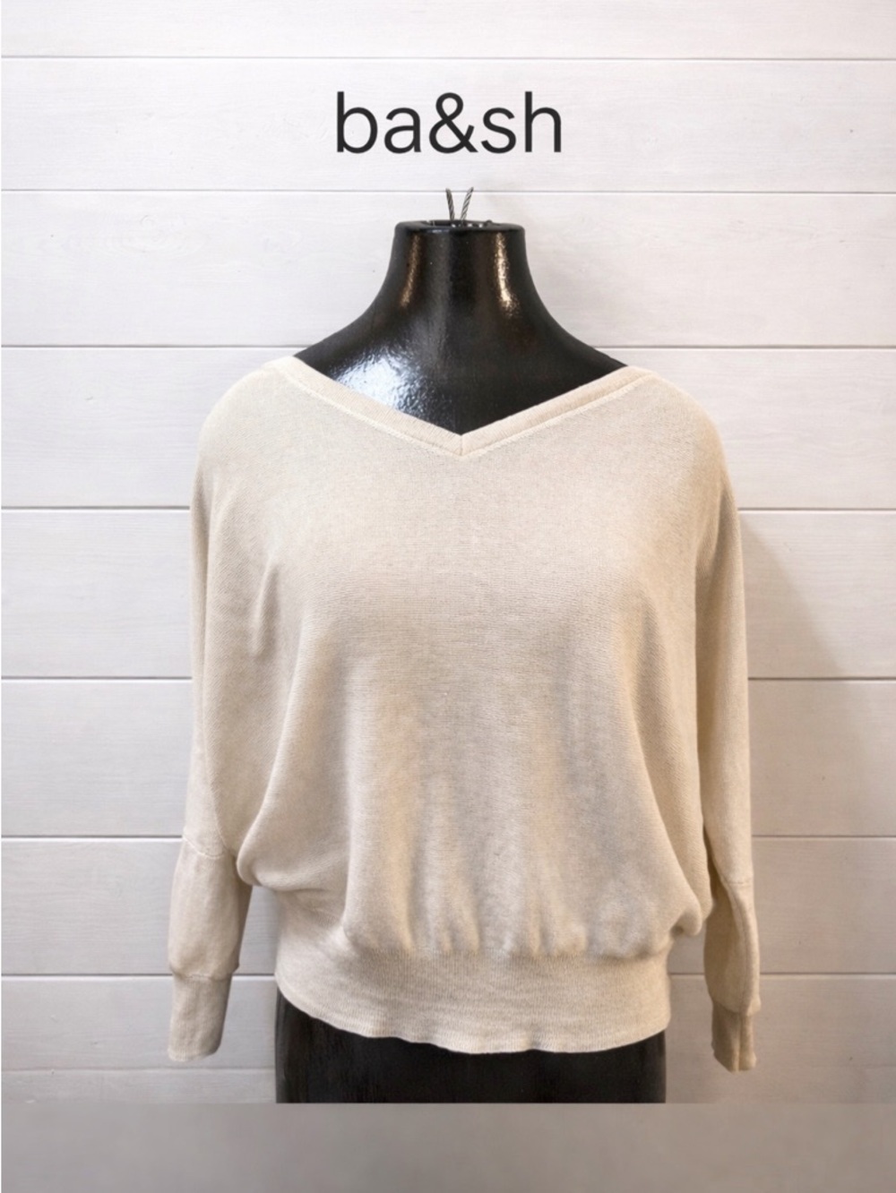 BA&SH Cream Knit Top Size S